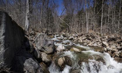 A narrow gorge of the West Branch of the Sacandaga River.