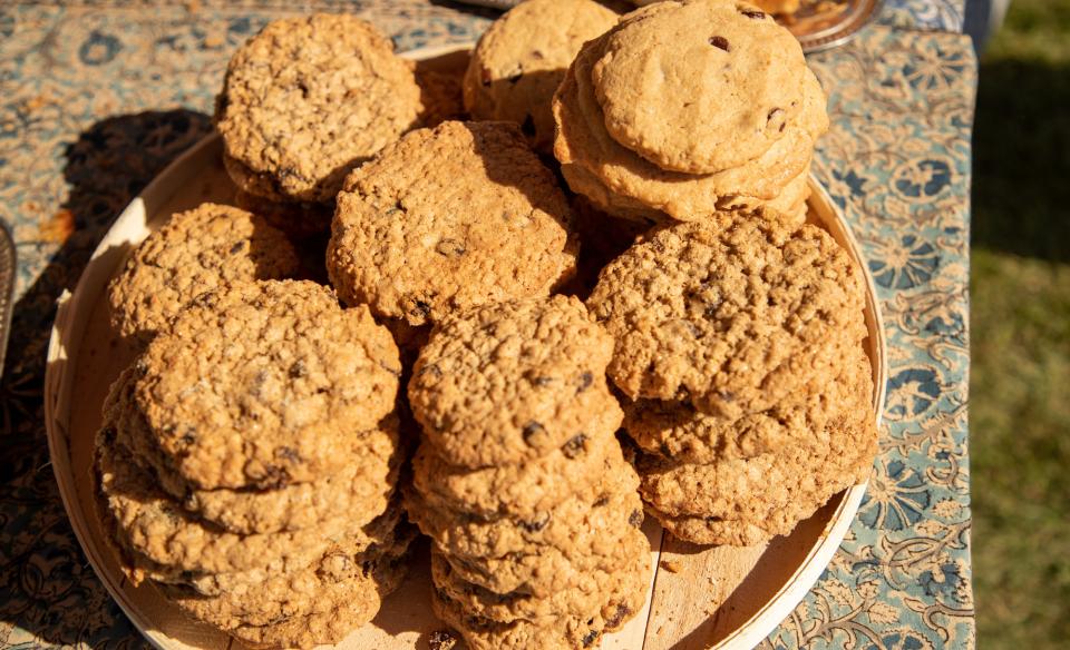 a plate full of cookies of several different kinds