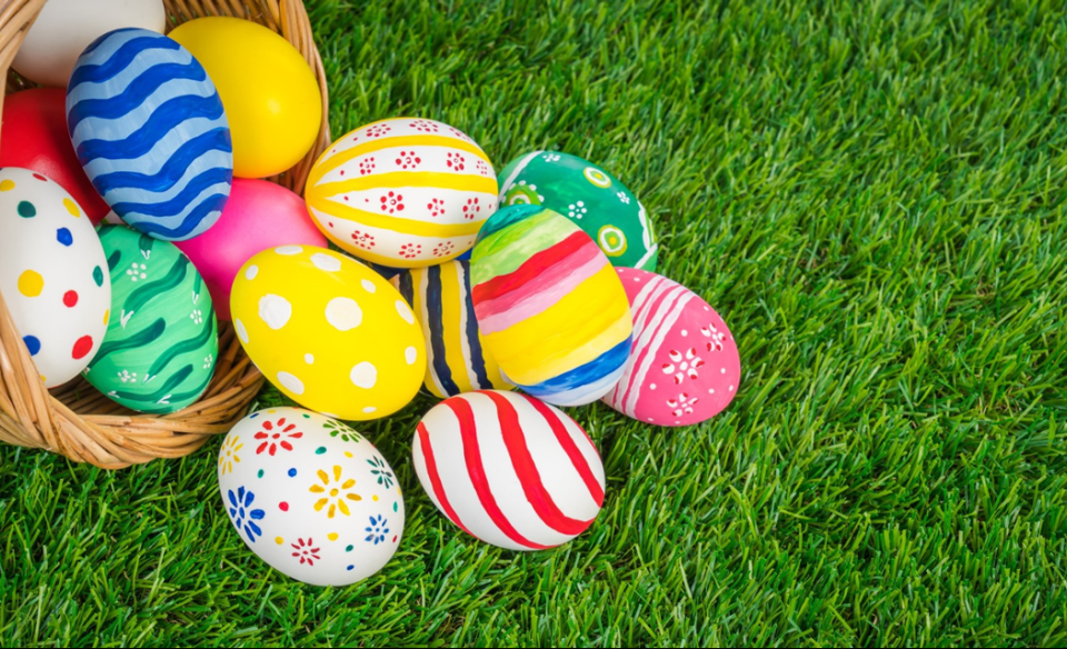 basket Easter eggs spring