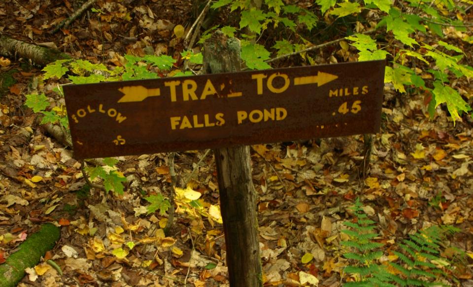 Look for this distinct sign in the trail.