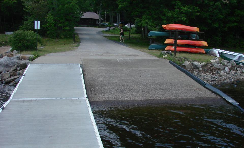 The hard ramp on Piseco Lake allows access for all kinds of watercraft.