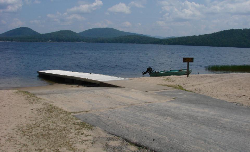 Looking across Poplar Point boat launch at Piseco Lake.