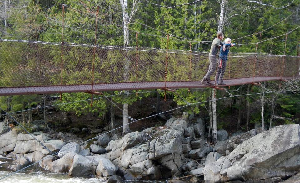 Bridges have been built along the Northville-Lake Placid Trail for help negotiating tricky areas.