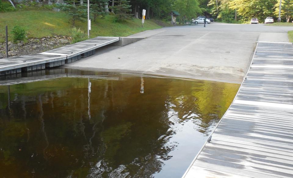There is a concrete ramp for boats at the Long Lake Boat Launch.