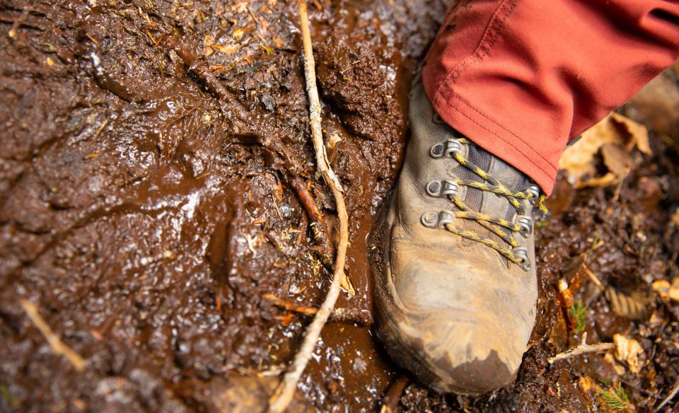 A boot in the mud