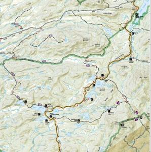 a map of the West Canada Lakes Wilderness area
