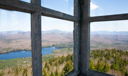 The view from the Goodnow Mountain firetower is one of the best in the Adirondacks.