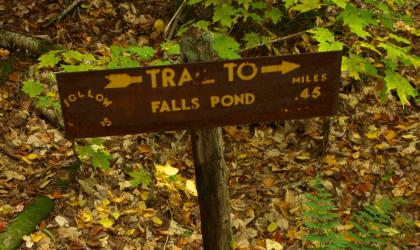 Look for this distinct sign in the trail.