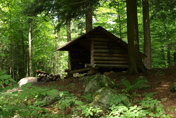 Classic Adirondack lean-to camping.