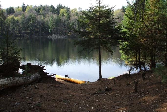 The tranquil waters of Little Tupper Lake beckon the paddler, angler, and backcountry camper.