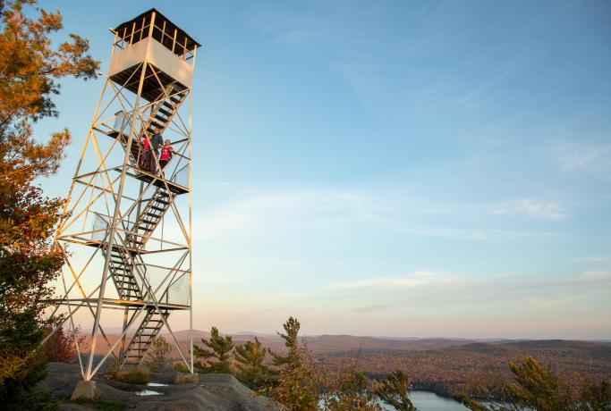 This is a fire tower hikes with an extra rocky ridge to walk on.