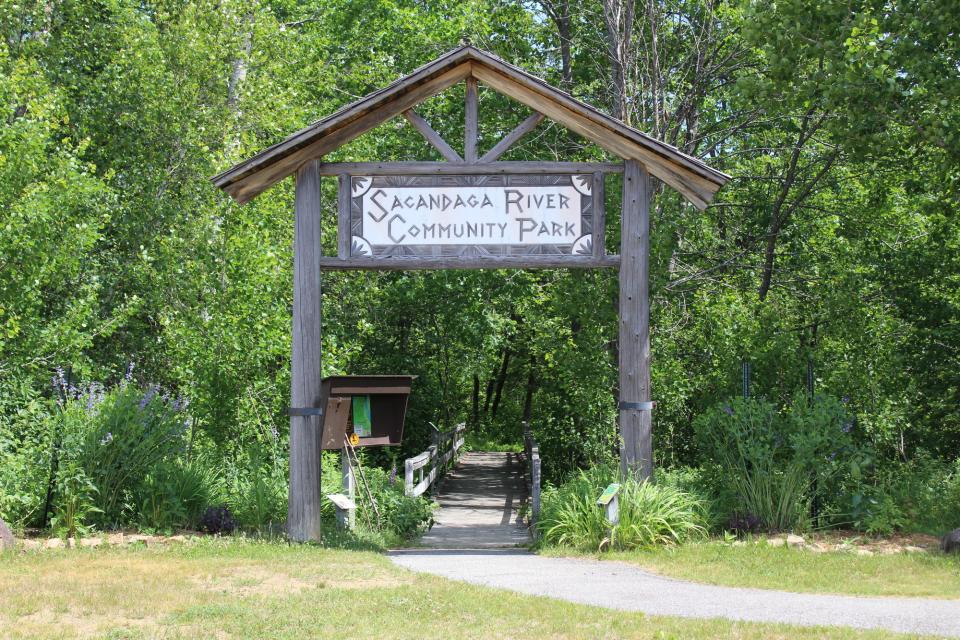 The entrance to the Sacandaga Pathway in Speculator NY