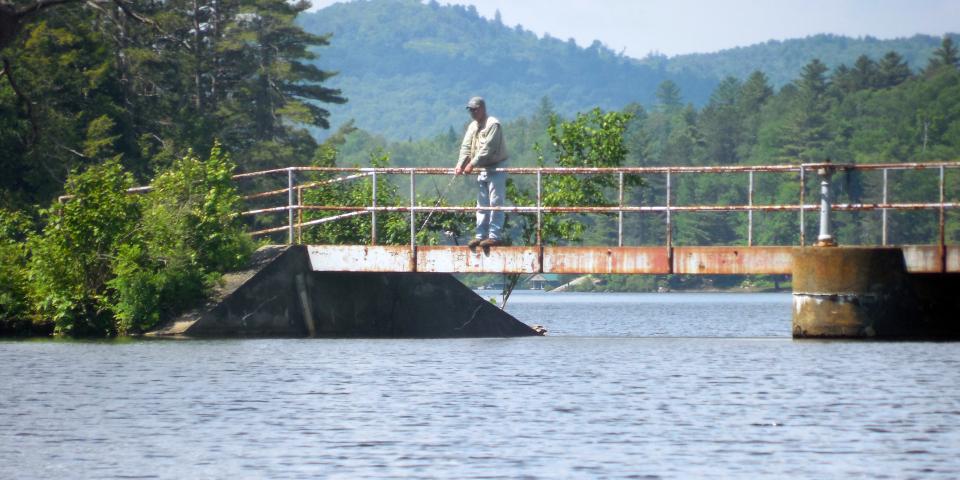 Fishing on Long Lake - Jennings Pond Spillway