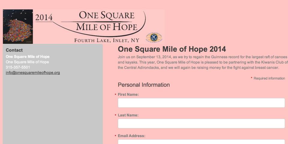 Register for the One Square Mile of Hope