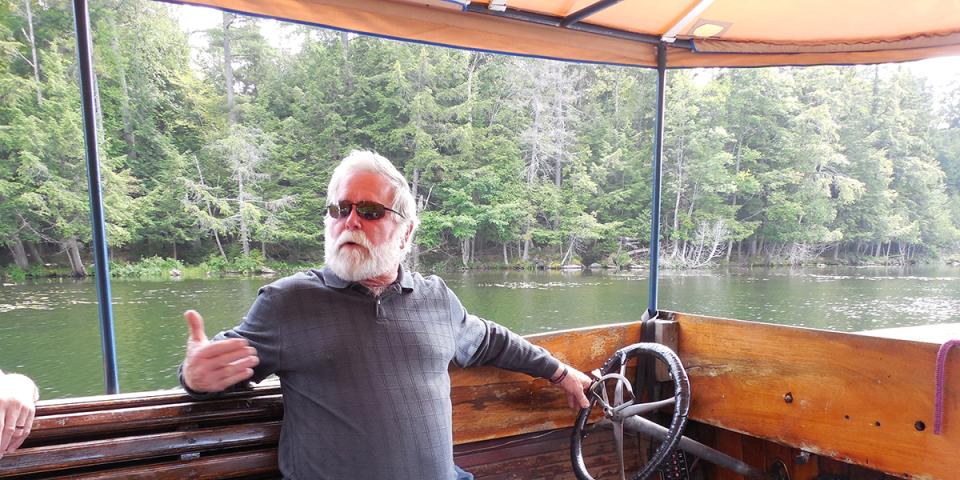 The Blue Mountain Lake Boat Livery Tour with Crabby Bob.