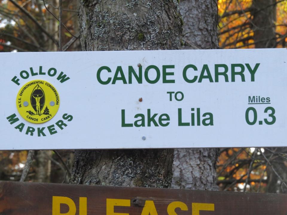 Lake Lila Canoe Carry Sign