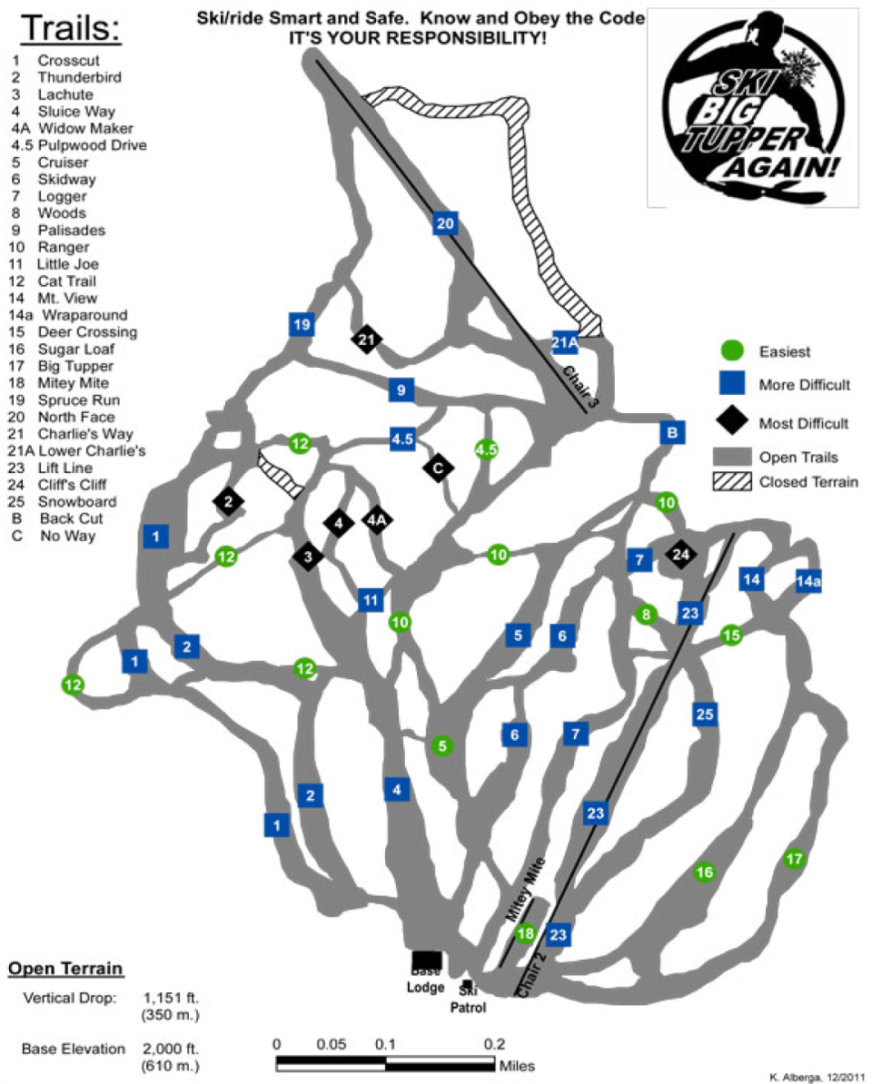 Big Tupper Ski Area Trail Map