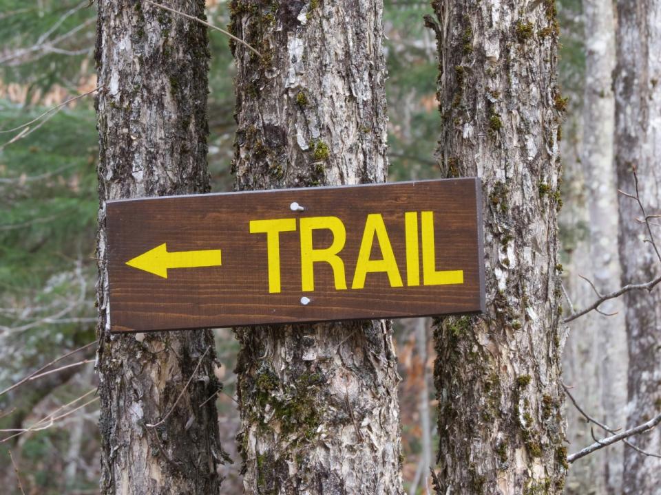 Trail sign to Cedar River