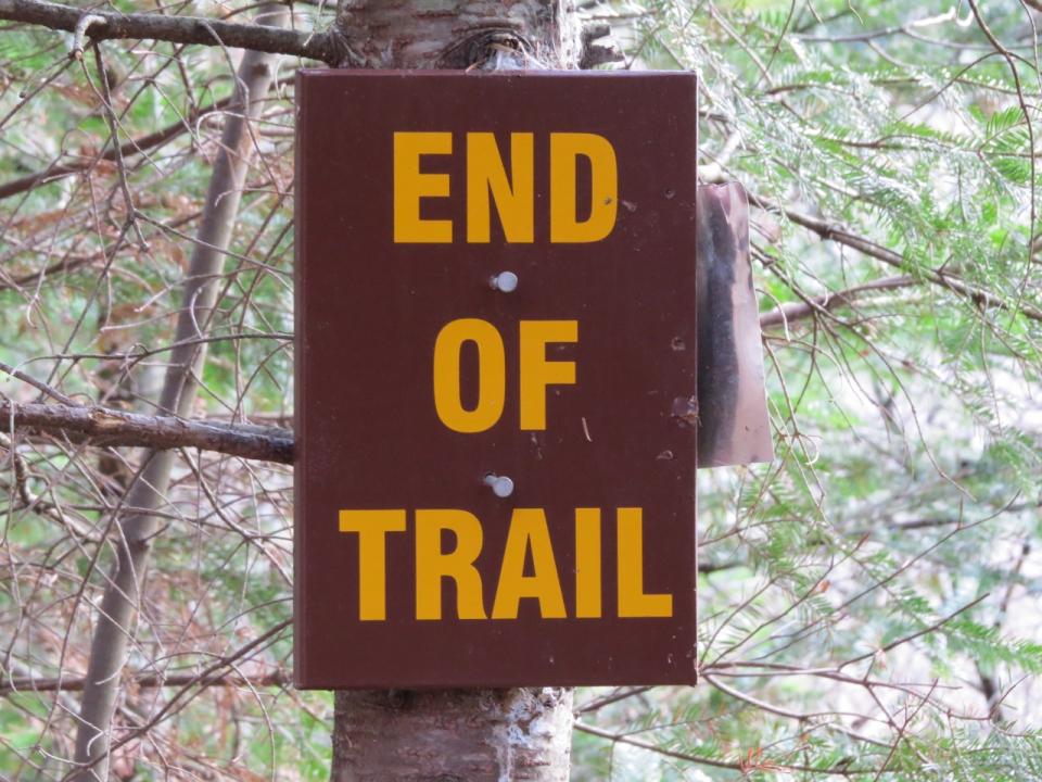 End of Cedar River Trail sign