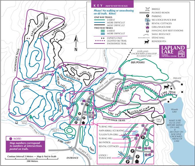 Lapland Lake Nordic Center Trail Map