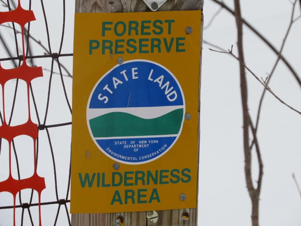 Forest Preserve sign along the Round Pond Road Trail