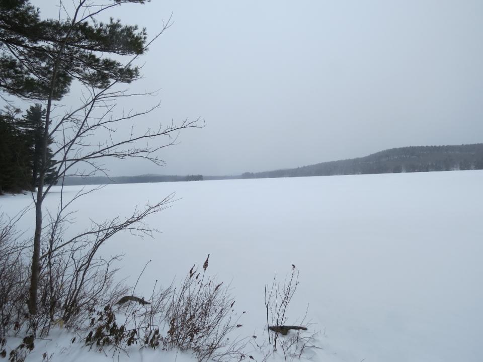 Snowing over Round Lake