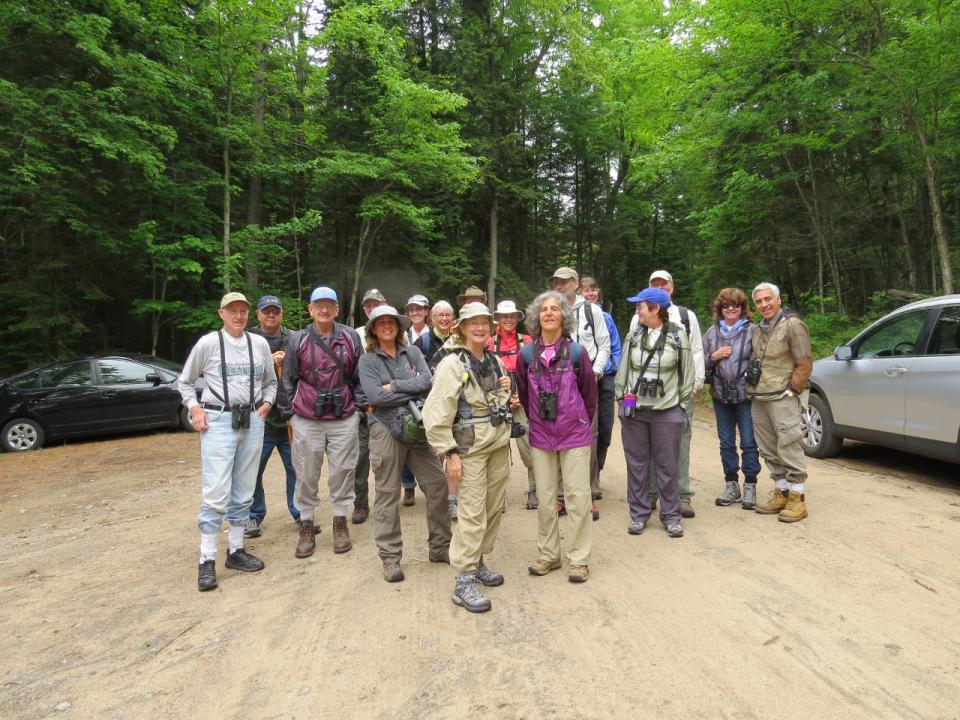Ready to hike the rail bed along Brown's Tract Inlet!