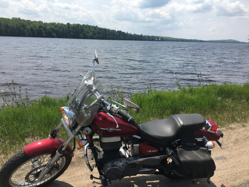 My bike poses with Little Tupper Lake.