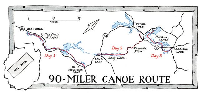 Adirondack Canoe Classic - 90 Miler Map