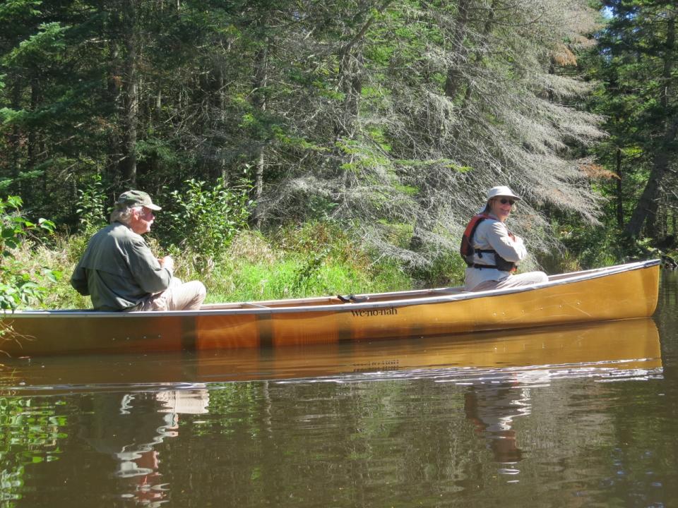 Couple from Brant Lake paddling Fishing Brook
