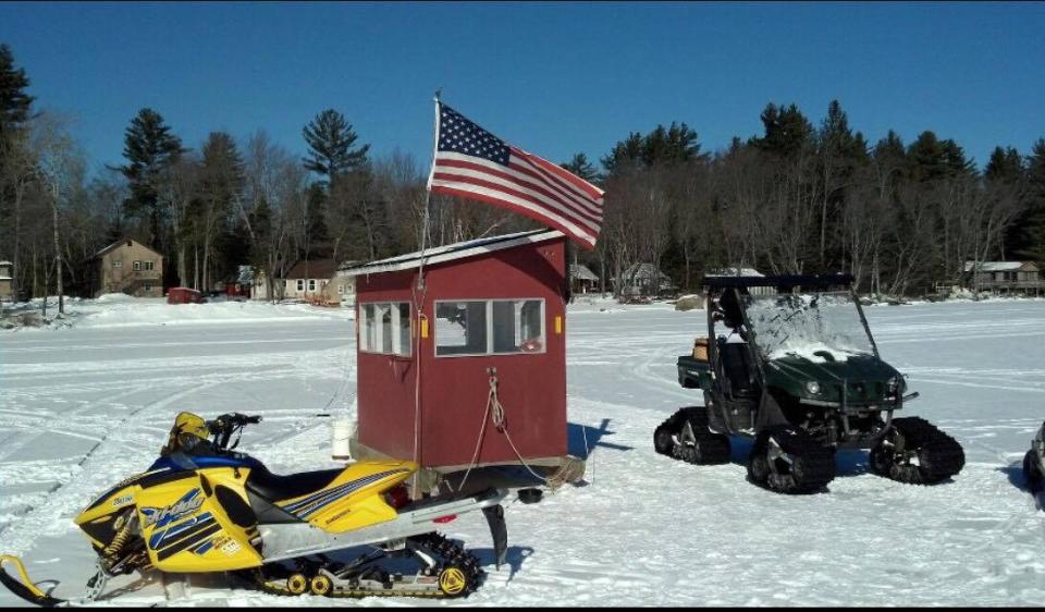Laura O'Connor Ice Fishing Snowmobile