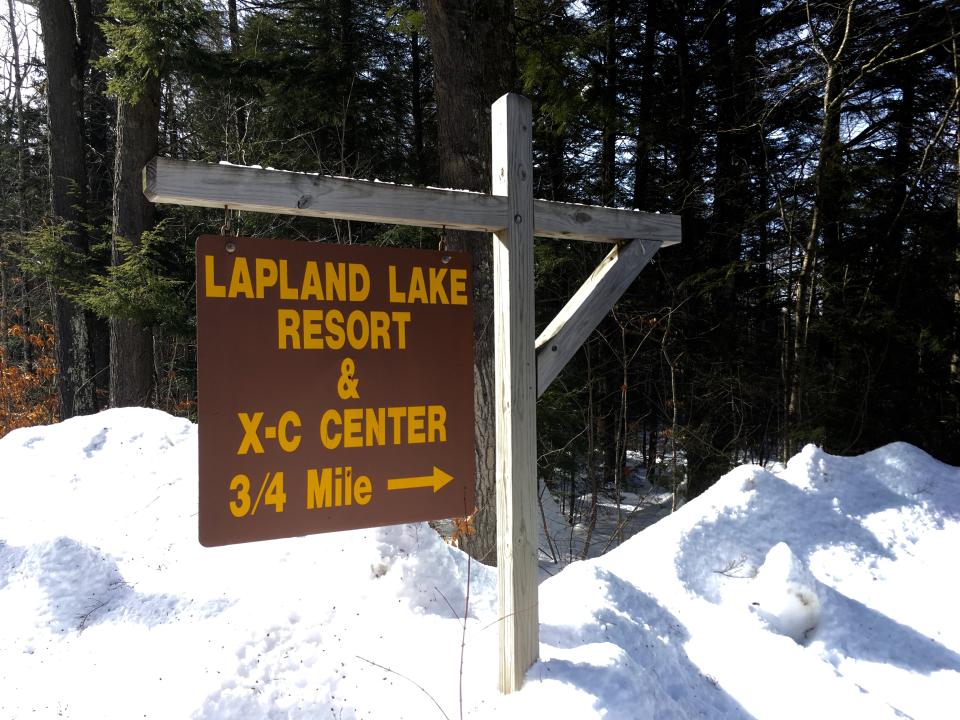 Sign for Lapland Lake Resort & X-C Center