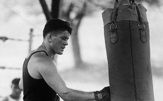 Gene Tunney in training. He held the world heavyweight title from 1926 to 1928.