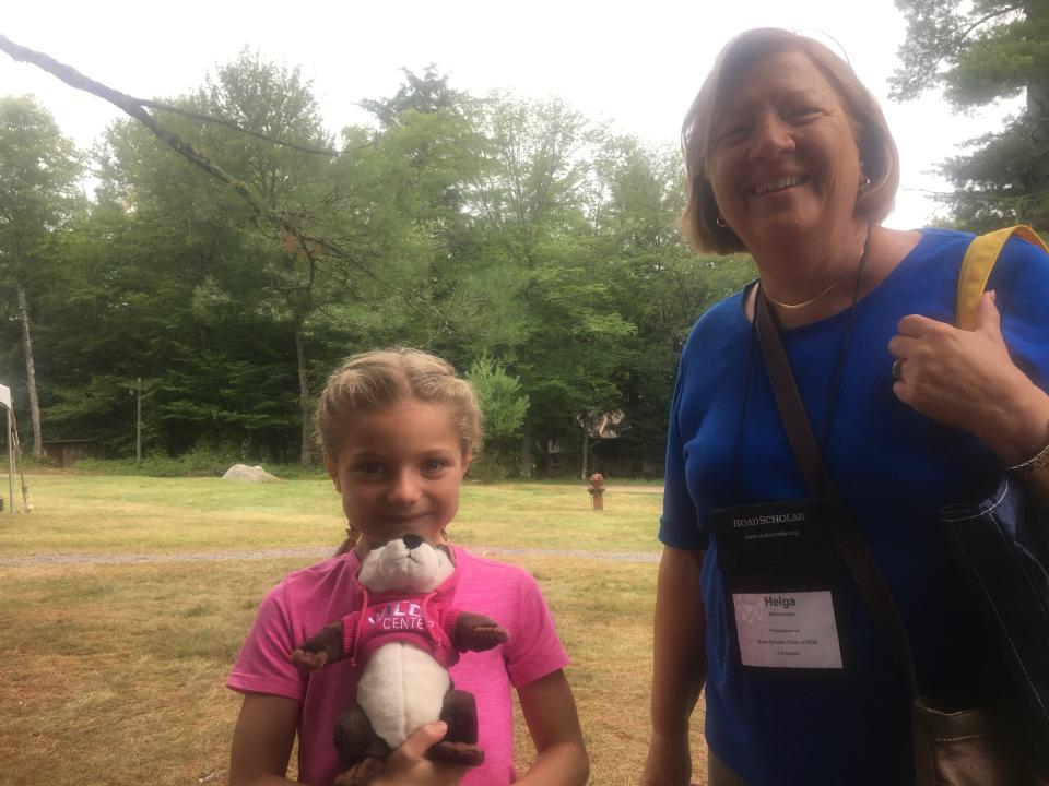 Granddaughter and grandmother, super happy to be at Great Camp Sagamore.
