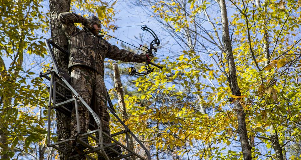 Bow hunting from a tree stand