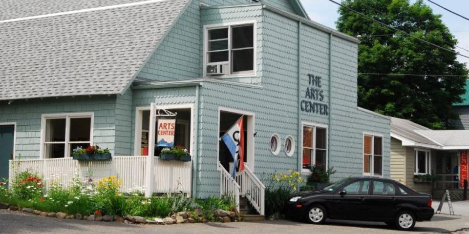 The exterior of the Adirondack Lakes Center for the Arts.
