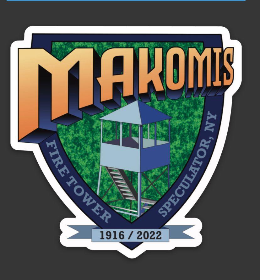 A graphic of the new Makomis fire tower badge.