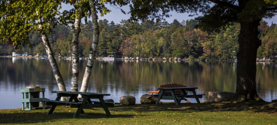 The public beach in Speculator is a perfect spot for swimming and picnics, and has beautiful views of Lake Pleasant and the surrounding Adirondack landscape.