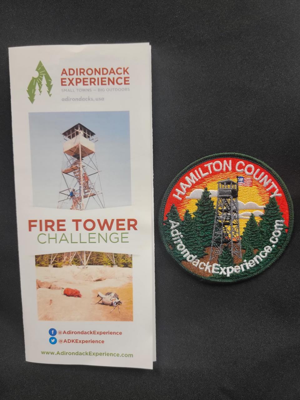 Firetower Challenge brochure and patch