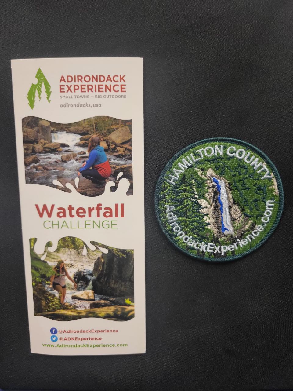 Waterfall Challenge brochure and patch