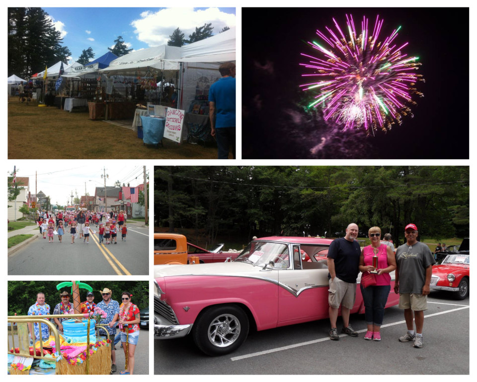Fireworks, craft fair booths, parade, classic car