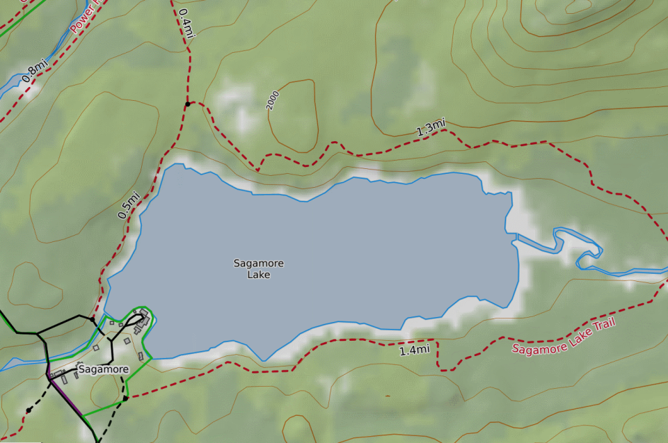 map of lake sagamore hike