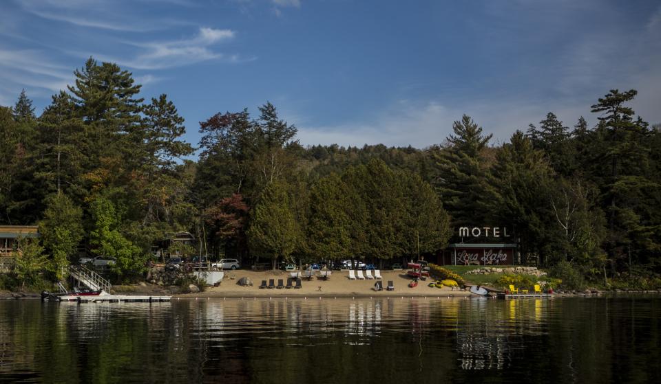 view of Long Lake Motel from the water