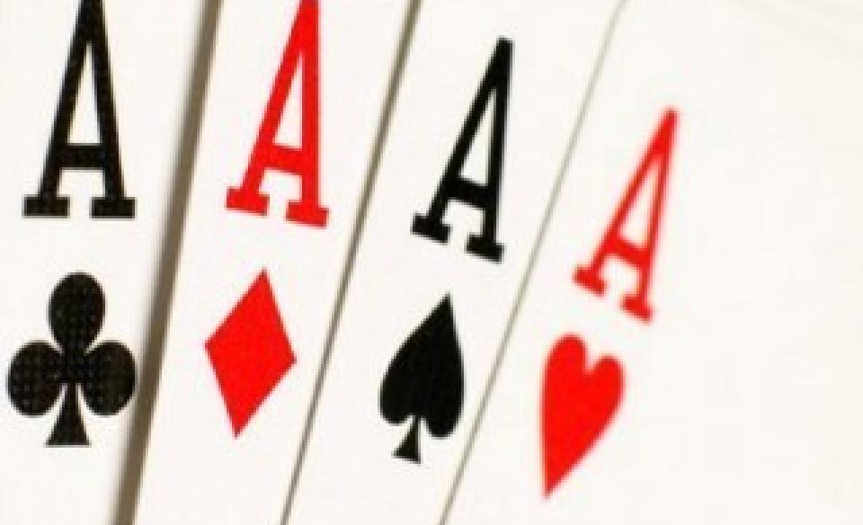 Poker hand of all Aces
