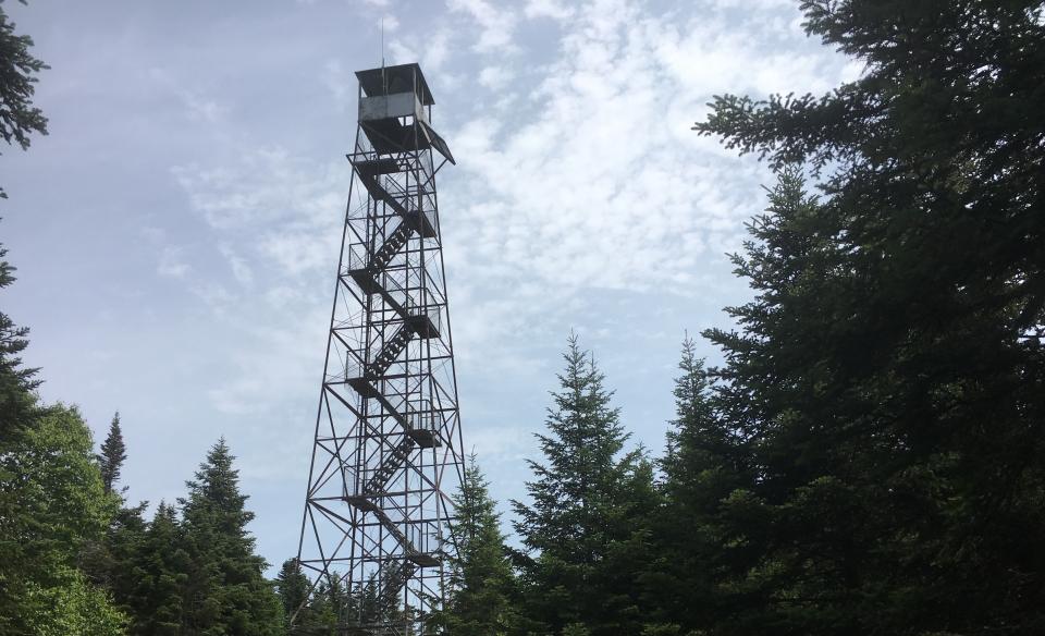 The Wakely Mountain Firetower offers the best views from the wooded summit.