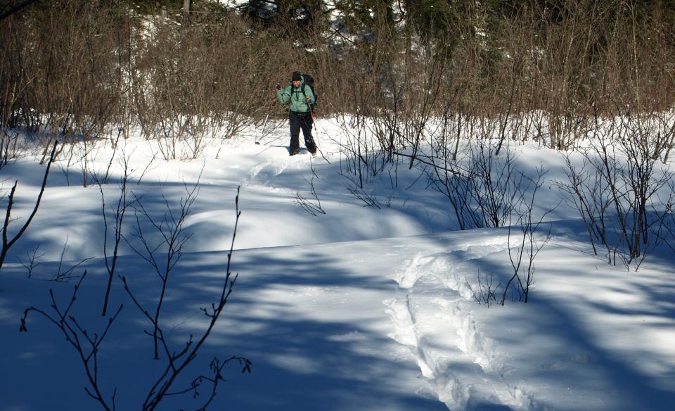 The winter trail is often not broken out, so prepare accordingly.